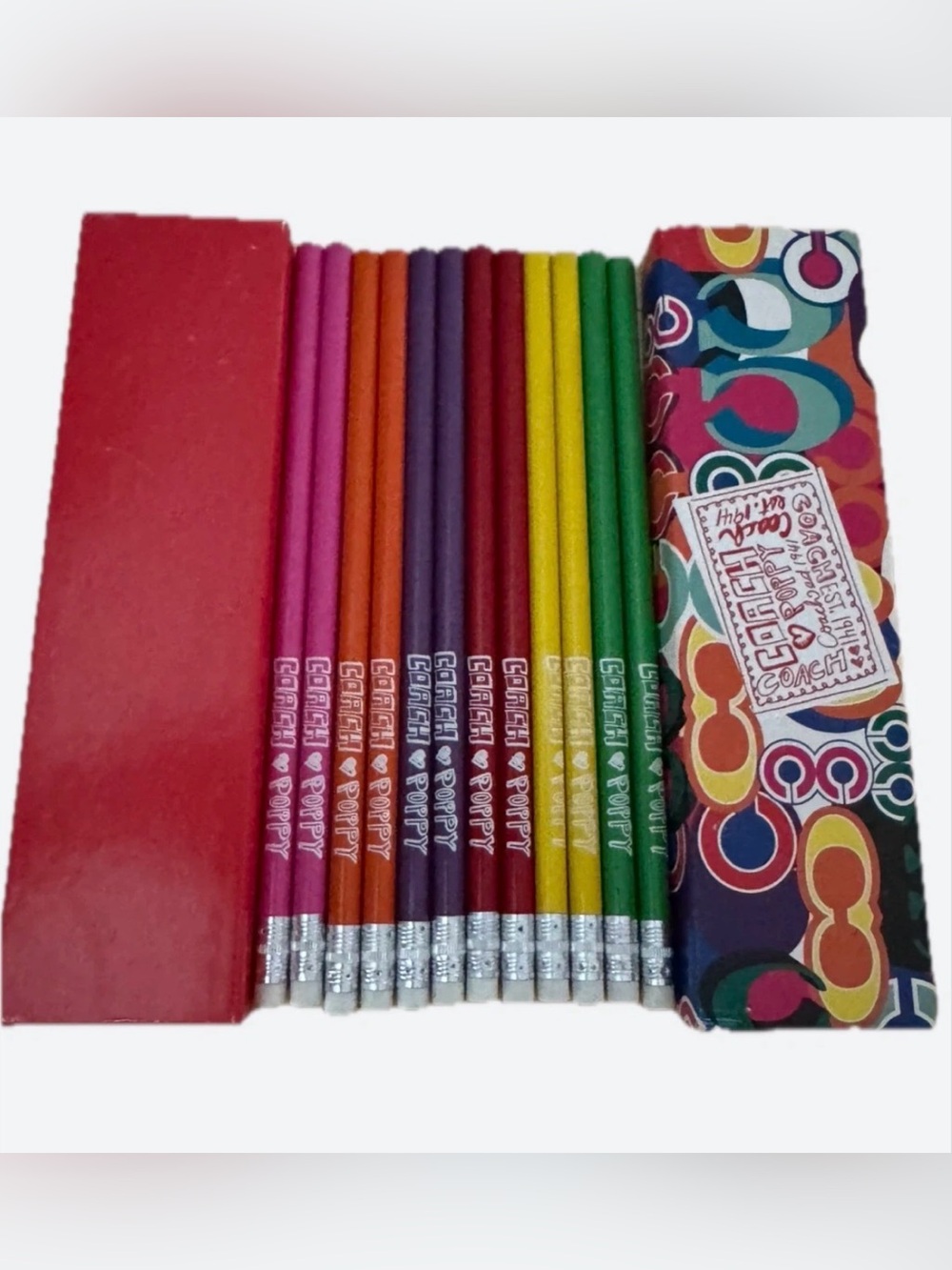 2/$60 NEW Box Coach Poppy Y2K Colourful/ Multicolour 12 pcs Wooden pencil ✏️